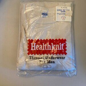 Vintage Healthknit Thermal Underwear Mens Long Sleeve Shirt Size XL 46-48 NOS
